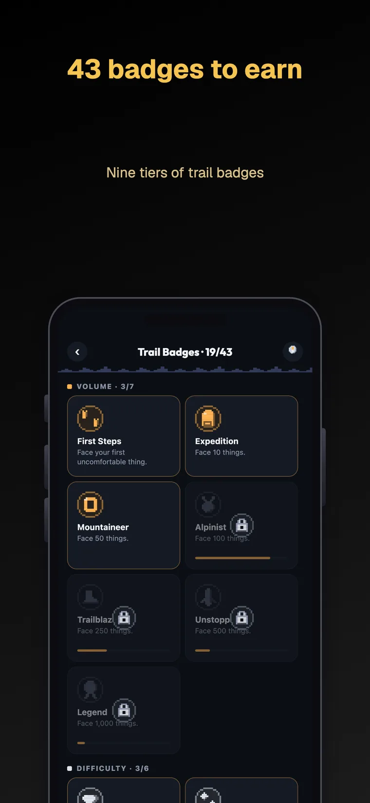 Braveclimb — 43 badges to earn
